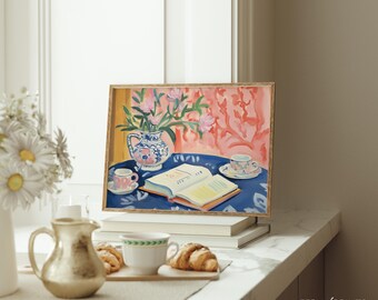 Coquette Floral Kitchen Print: Vintage Cottagecore Still Life (Digital Download)