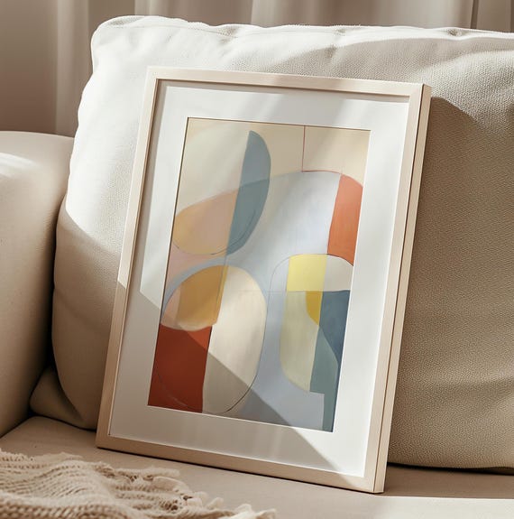 Abstract Geometric Art Print: Modern Neutral Decor (Digital Download)
