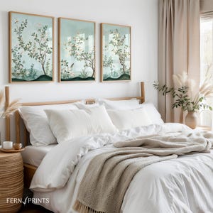 Botanical Print Collection Asian Inspired Wall Art Chinoiserie Style Design Bird Flower Artwork Multiple Frame Options Beautiful Home Decor Accent Living Room Bedroom Display Gallery Wall Set Statement Piece Collection Elegant Oriental Wall Art Set of 3 Above Bed Print Above Sofa Wall Art Large