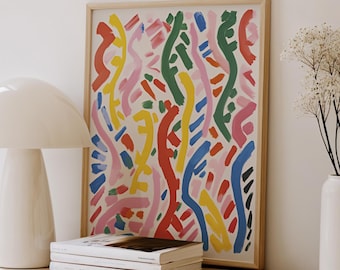 Colorful Abstract Art Print: Modern Minimalist Home Decor (Digital Download)
