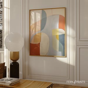 Abstract Modern Art Geometric Print Digital Download Wall Decor Contemporary Design Living Room Artwork Multiple Size Options Printable Home Decoration Blue Abstract Pattern Minimalist Style Interior Design Collection Premium Quality Format