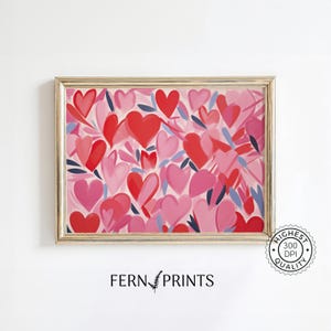 Heart Wall Art Print Nursery Decor Kids Room Decor Pink Wall Art Love Art Valentines Day Decor Printable Art Wall Art Print Romantic Gifts