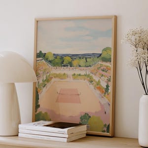 Tennis Print Wall Art Tennis Poster Vintage Tennis Decor Tennis Artwork Large Sports Wall Decor Tennis Art  French Court Tennis Print Sport