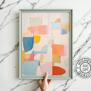 Geometric Abstract Art Scandinavian Style Wall Decor Pastel Color Modern Art Home Wall Art Nursery Room Downloadable Fine Art Print for Home