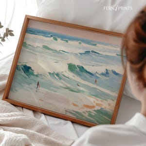 Vintage Surfing Art Printable Retro Surf Poster Beach House Decor Coastal Surf Themed Bedroom Summer Beach Vibes Wall Art Ocean Decor Gift