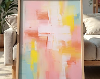 Framed Abstract Print: Colorful Boho Wall Art