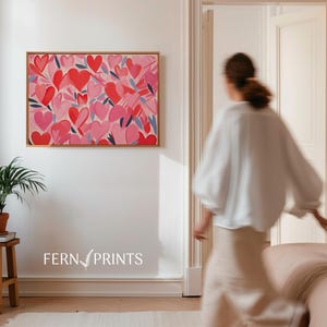 Heart Wall Art Print Nursery Decor Kids Room Decor Pink Wall Art Love Art Valentines Day Decor Printable Art Wall Art Print Romantic Gifts
