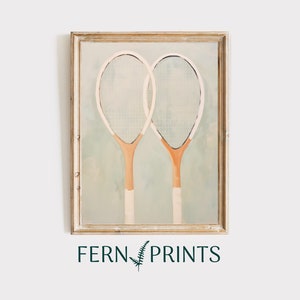 Vintage Tennis Love Art | Tennis Couple Gift | Tennis Racquets Art | Tennis Love Painting |  | Tennis Lovers Gifts | Downloadable Art