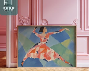 Geometric Ballet Dancer Art Print: Modern Dance Studio Decor (Digital Download)