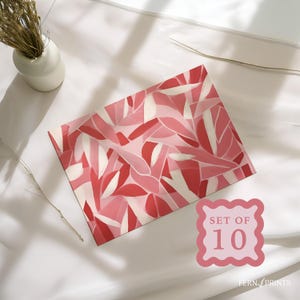 Modern Note Card Set Blank Greeting Card with Envelope Geometric Pink Design Contemporary Stationery Artistic Gift for Thank You Minimalist