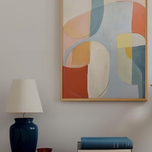 Abstract Modern Art Geometric Print Digital Download Wall Decor Contemporary Design Living Room Artwork Multiple Size Options Printable Home Decoration Blue Abstract Pattern Minimalist Style Interior Design Collection Premium Quality Format