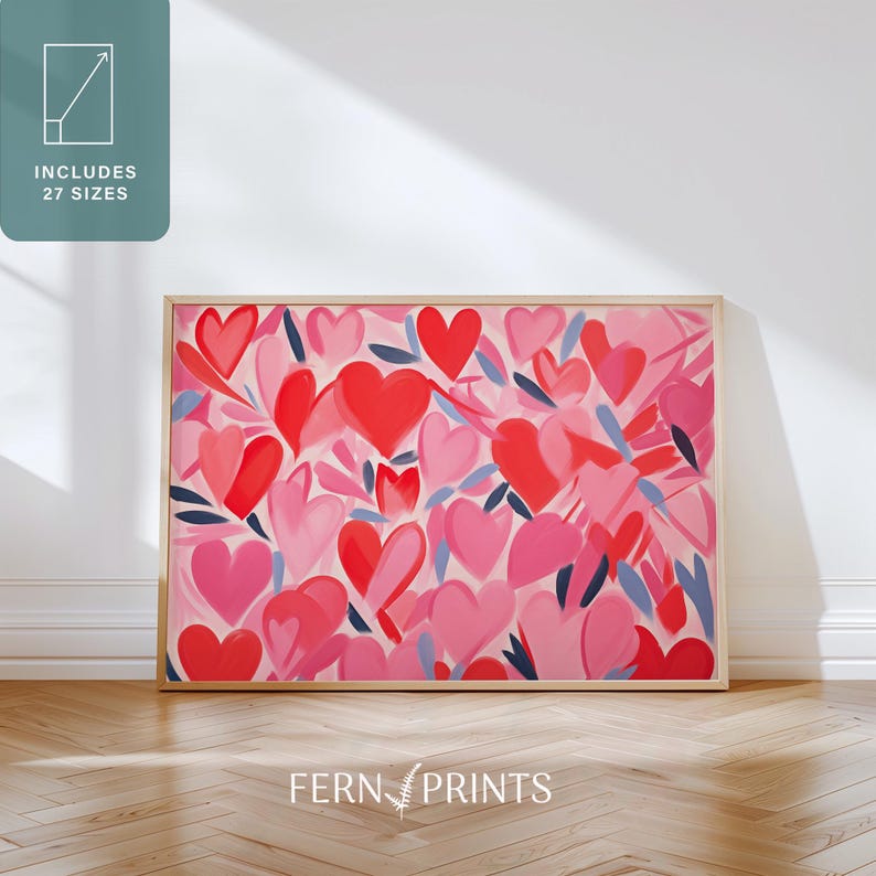 Modern Wall Art Print Salon Decor Spa Wall Art Pediatric Office Decor Playroom Art Classroom Decoration Daycare Decor Heart Art Love Decor