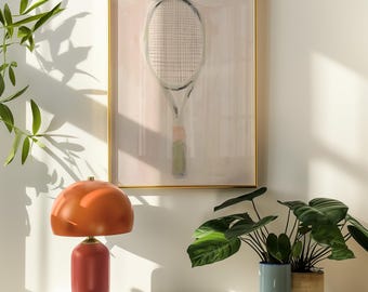 Vintage Tennis Racket Print Home Gym Decor Tennis Poster Wall Decor Sports Art Minimalist Print Tennis Gift Sports Decor Digital Download