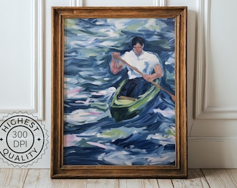Canoe Lake House Art Print: Nautical Wall Decor (Digital Download)