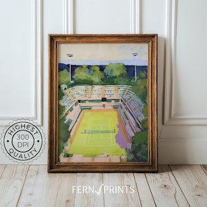 Tennis Court Print Sport Wall Art Tennis Digital Download Tennis Decor Gift for Player Room Art Tennis Club Decor Sport Poster England Court