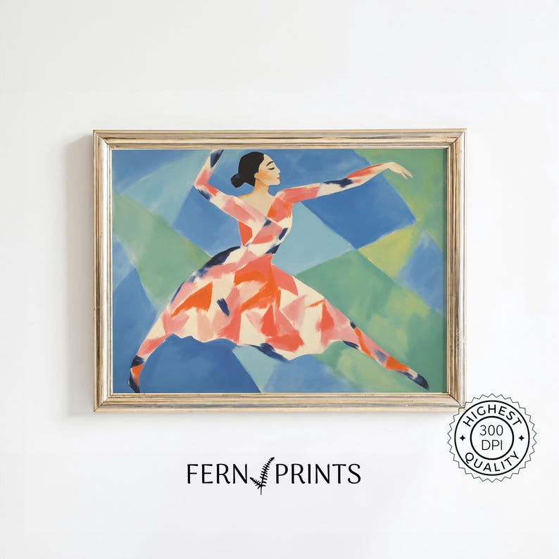 Dance Room Decor Collection Modern Ballet Print Package Digital Download Format Beautiful Geometric Pattern Design Multiple Size Options Perfect Gift Essential Professional Quality Construction Contemporary Style Wall Art Display Collection
