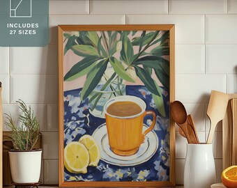 Lemon Tea Kitchen Print: Still Life Wall Art (Digital Download)