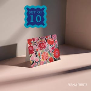 Pink Floral Stationery Set Blank Note Cards Greeting Card Set Floral Thank You Cards With Envelope Set Stationery Pack Card Gift for Her
