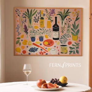 Kitchen Print Digital Download Wall Art Bar Decor Dining Room Wall Art for Kitchen Art Print Cocktail Wall Art Fruit Poster Pink Wall Art
