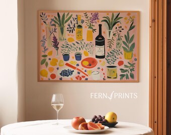 Kitchen Print Digital Download Wall Art Bar Decor Dining Room Wall Art for Kitchen Art Print Cocktail Wall Art Fruit Poster Pink Wall Art