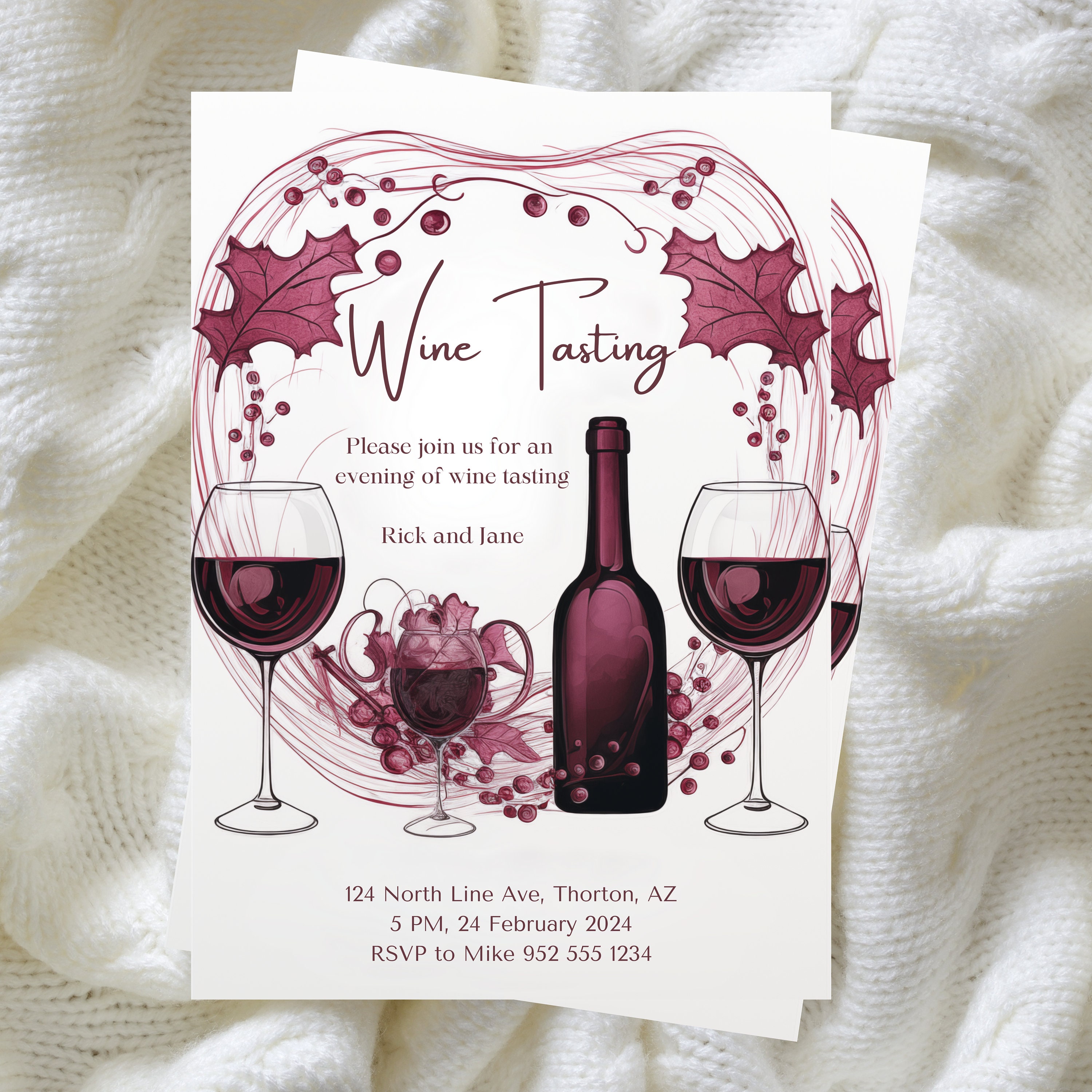 Editable Wine Tasting Invitation Template, Wine Party, Vineyard Event, Birthday Party, Editable ...