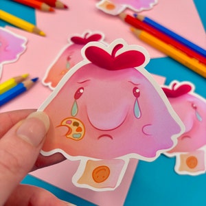 Matte Sticker, Sad Blob-fish Artist,waterproof. - Etsy