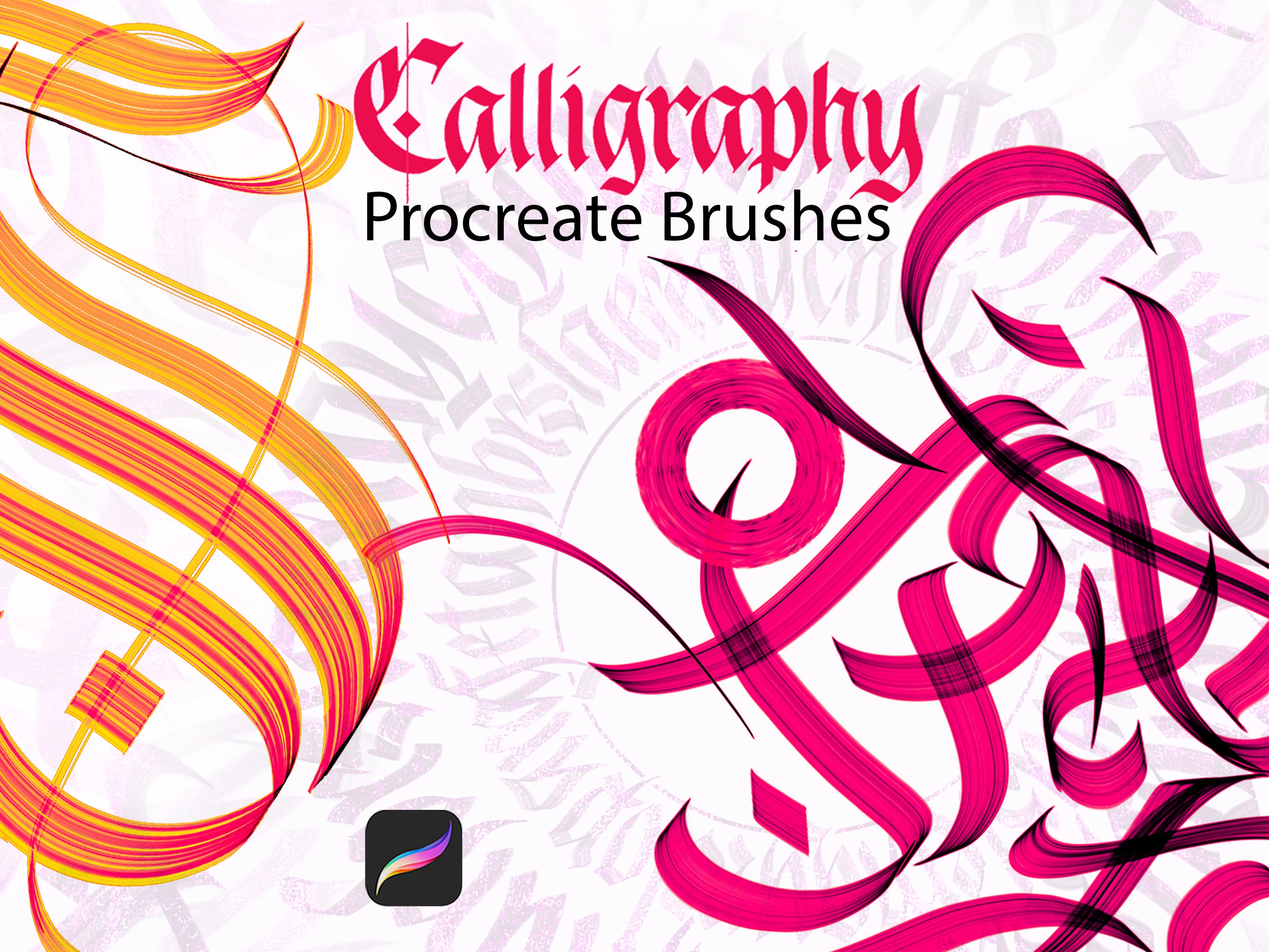 Calligraphy Procreate Flat Blackletter Gothic Italic