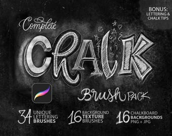 Procreate Chalk Brushes & Hintergründe: Lettering Brush Pack für das iPad