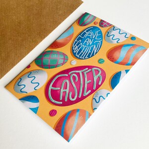 Lustiges Osterei A6/A5 Karte, Pun Eggcellent Ostereier Grußkarte