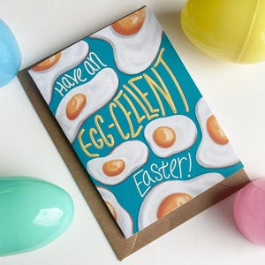 Ovos fritos de Páscoa A6/A5 Cartão Eggcellent Páscoa Cartão de felicitações engraçado