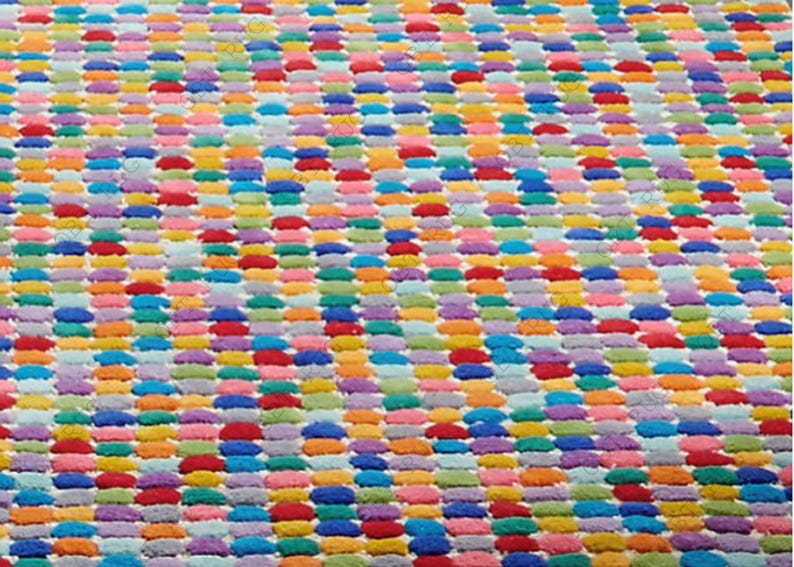 Polka Dot Rainbow Rug Hand Tufted Area Rug Animal Print Rug, Bedroom ...