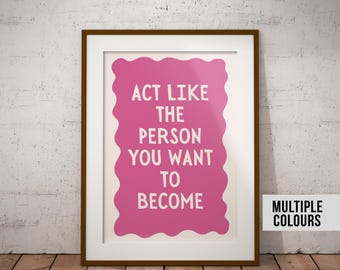 Motivierendes Poster mit Zitat: Affirmation, Self Care Wandkunst, Coaching Bürodeko