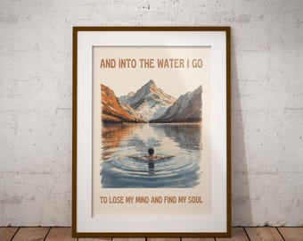Wild Swimming Art Print – Motivational Positive Quote Poster
