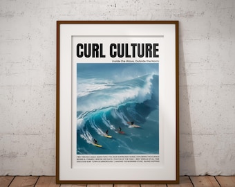 Vintage Surfer Magazine Poster: Retro Coastal Wall Art