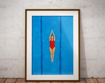 Swimming Pool Art Print: Beachy Wall Decor for Swimmers