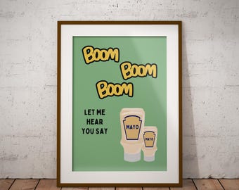 Kitchen Wall Art: Funny Mayo Print - Quirky Food Decor
