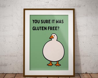 Silly Goose Wall Art - Funny Gluten Free Gifts