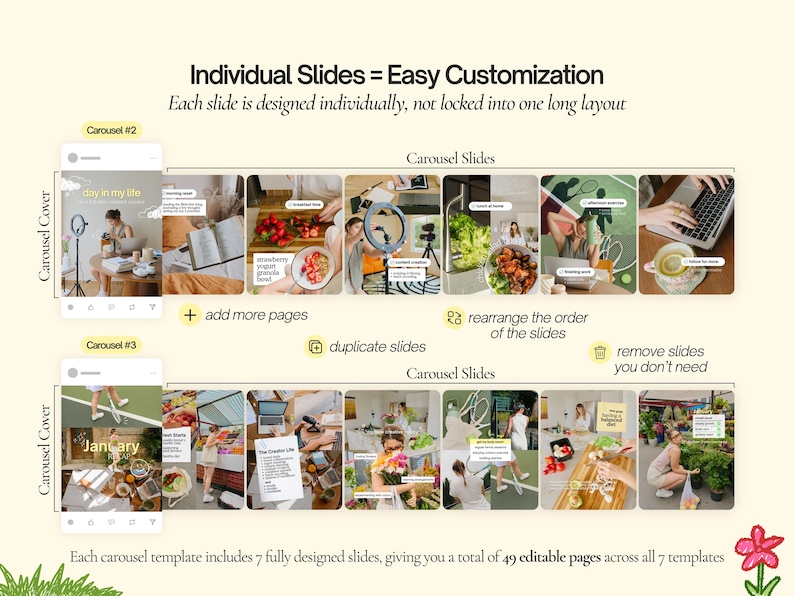 Instagram Carousel Templates, Content Creator Posts (Canva, Digital Download image 5
