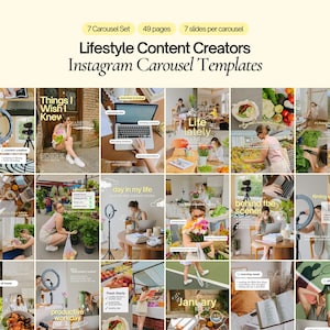 Modelli di carosello di Instagram, post di creatori di contenuti (Canva, download digitale)