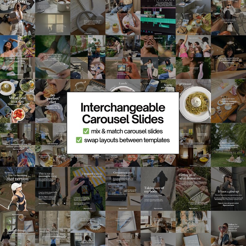 Dark Instagram Carousel Templates, Dark Overlay, Low Exposure IG ...