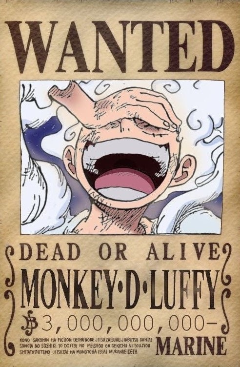 ONE PIECE Gourde Métal Wanted Luffy