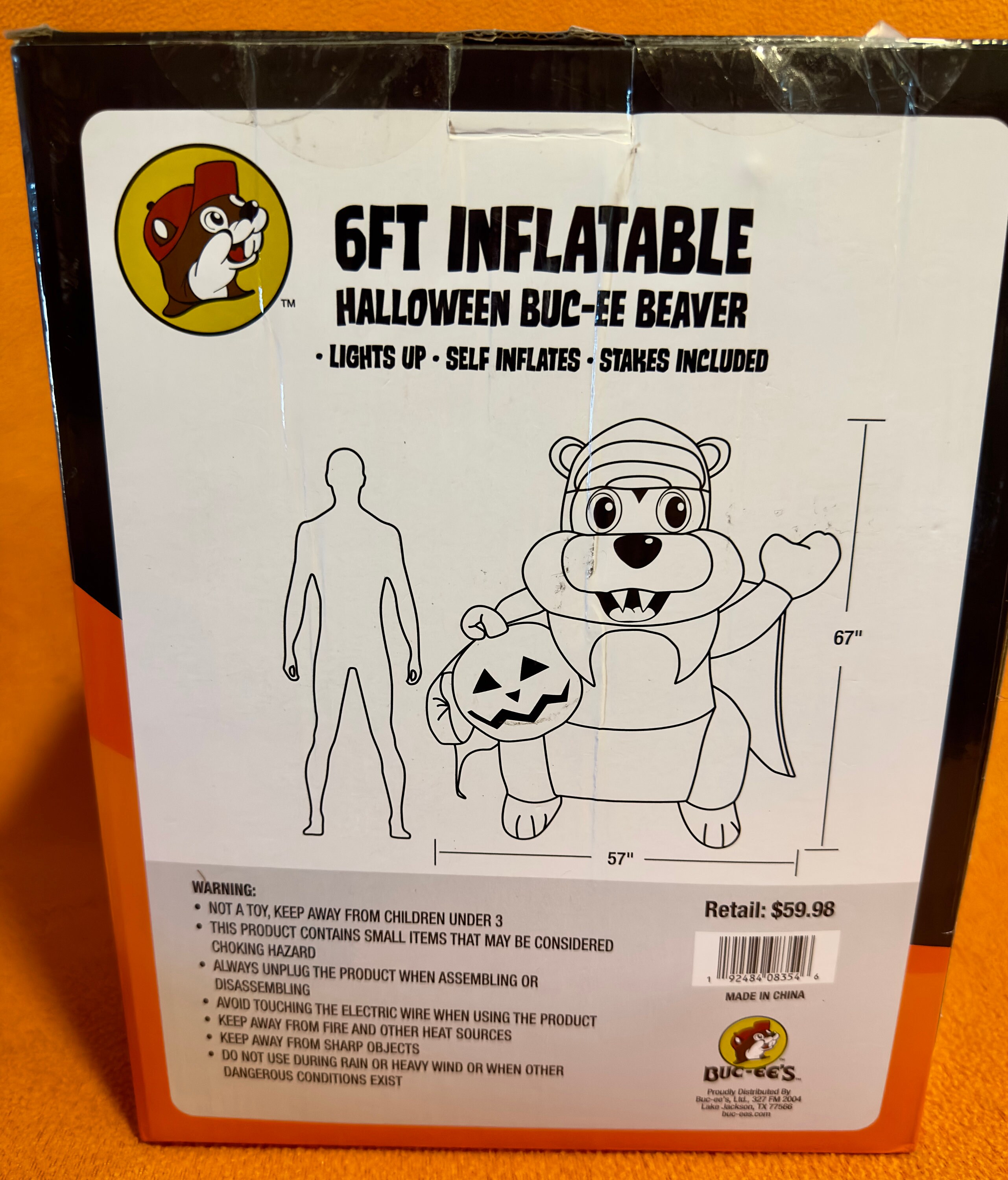 Bucee's 6ft Inflatable Halloween Beaver. Halloween Yard Etsy Hong Kong
