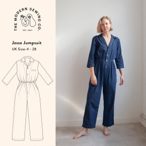 Jesse Jumpsuit, PDF Sewing Pattern, UK size 4-28
