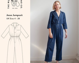 Jesse Jumpsuit, PDF Sewing Pattern, UK size 4-28