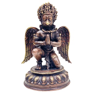 Handcrafted Garuda Statue | Hindu Buddhist Mythological Guardian Figure Collectible | The celestial king of birds | Vanquisher of Negativity
