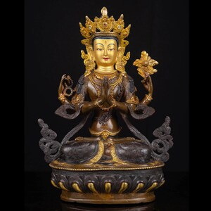 チェンレジ像 | チベット仏教の慈悲の神 | 手作りの祭壇装飾 | 観音菩薩 | スピリチュアルギフト | 瞑想アート