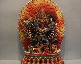 Handmade 24K Gold Gilded Megh Sambara Statue - Tibetan Buddhism Protector