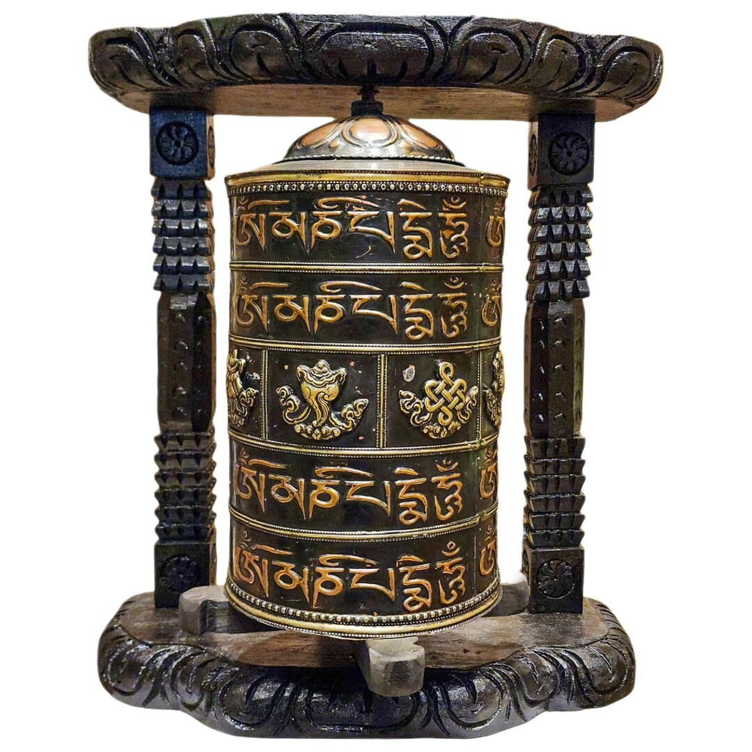 Handmade Buddhist Wall Prayer Wheel: Om Mani Padme Hum Mantra ...