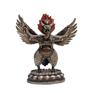 Handcrafted Garuda Statue | Symbol of Strength and Protection | Silver And Chocolate Oxidized | Perfect Home Decor Accent