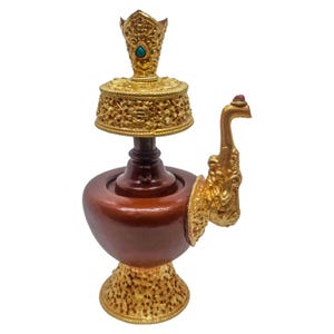 Gold-Plated Copper Bhumpa: Buddhist Ritual Offering Vessel
